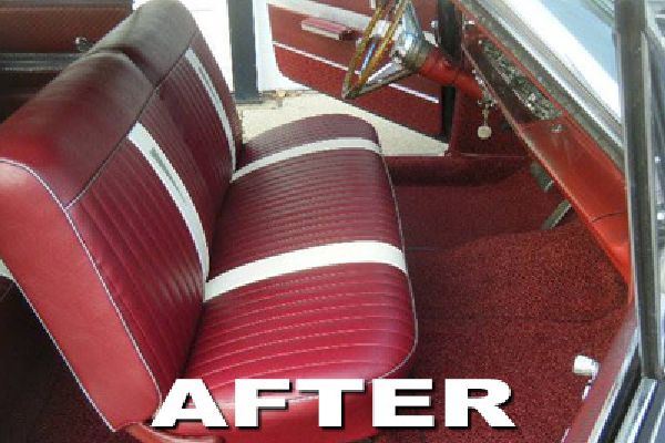 Classic auto seat, after recovering.