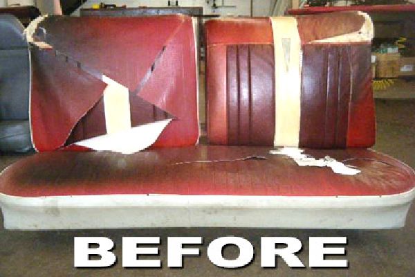 Classic auto seat, before recovering..